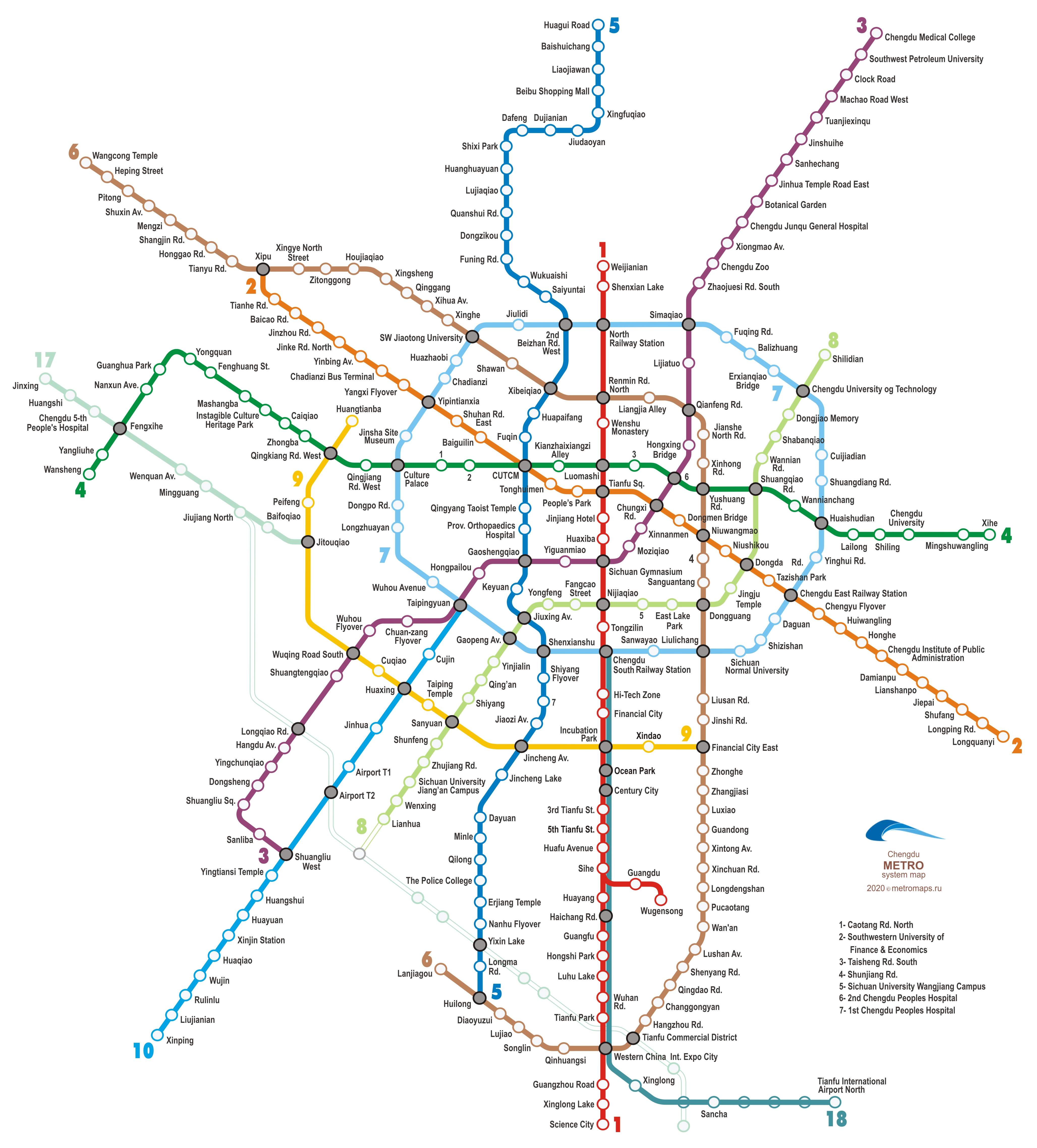 Chengdu Subway Metro Map CHENGDU METRO